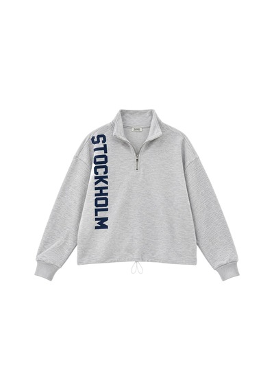 Hiccup Busem Bisiklet Yaka Sweatshirt Açık Gri