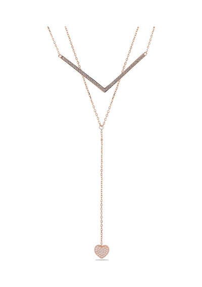 Kuyumcudukkani Üçgen Çubuklu İkili Kolye -37288-r-w Rose Gold