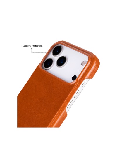 Bloomcase Ultimate Jacket Urban Tan Apple Uyumlu iPhone 17 Pro Max 6.9" Hakiki Deri Kılıf Taba