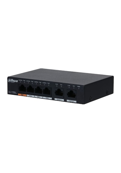Dahua Pfs3006-4gt-60-v2, 4 Port, Gigabit, Poe 60w, 2 Port Uplink, Yönetilemez, Masaüstü Switch