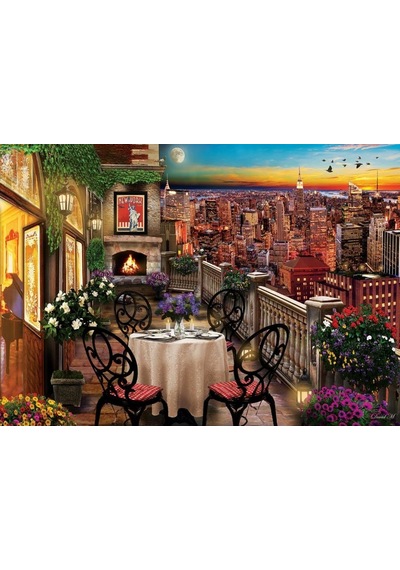 Art New York'Ta Akşam Yemeği Puzzle (1000 Parça)