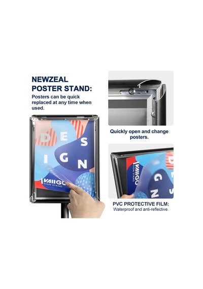 Newzealkids Düğün/gösteri/ekran/reklam İçin A4 Siyah Ayarlanabilir Poster Standı Ekran Standı Burcu Tutucu Genel