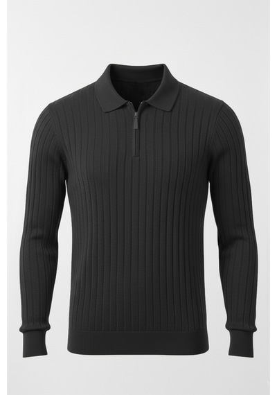 Rizzup Erkek Füme Slim Fit Polo Yaka Triko Kazak - Yumuşak Dokulu Esnek Ve Şık Görünüm 2605305 Rizzup Erkek Füme Slim Fit Polo Yaka Triko Kazak - Yumuşak Dokulu Esnek Ve Şık Görünüm 2605305