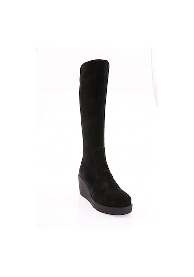 Dgn 22505-22k Kadin Dolgu Taban Fermuarli Uzun Çizme 22505-2-R1680 Siyah