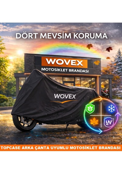 Honda Nx 500 İle Uyumlu Motosiklet Brandası,arka Çanta Uyumlu Motor Branda,siyah Genel