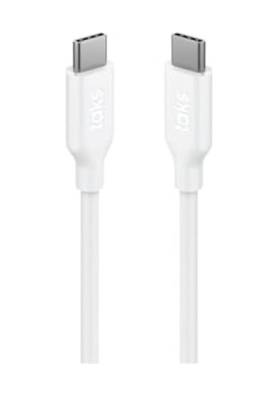 Taks Usb-c - Usb-c 120cm 60w Pd/qc Hızlı Şarj/data Kablosu Beyaz