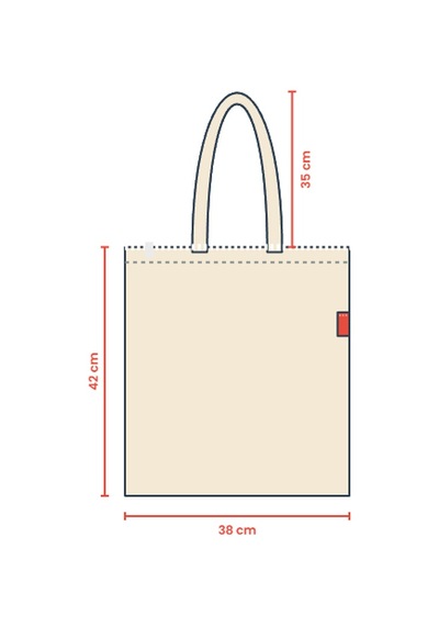 Estorebox Baghashtag Fermuarlı Baskısız Bez Çanta Krem