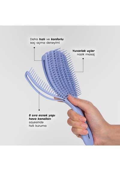 Airflex Multifonksiyonel Dolaşık Açıcı Saç Fırçası - Lila