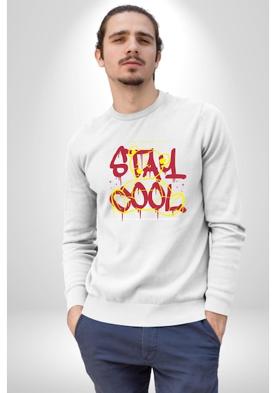 Havalı Kal Unisex Beyaz Sweatshirt Beyaz