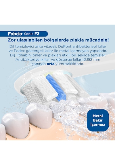 Fabcio Mysmile Sonic Plus/pro Aı Şarjlı Diş Fırçası Başlıkları F1-f2