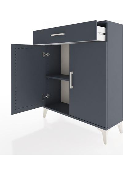 Arges Şifonyer Tek Raflı Tek Çekmeceli 2 Kapaklı 88x30x106 Antrasit-antrasit Antrasit Arges Şifonyer Tek Raflı Tek Çekmeceli 2 Kapaklı 88x30x106 Antrasit-antrasit Antrasit