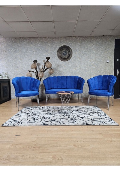 Zafir Krom Kaplama Tel Ayak Papatya Çay Seti Koltuk Takımı , Balkon, Salon, Ofis, Cafe Koltuk Takımı Mavi Zafir Krom Kaplama Tel Ayak Papatya Çay Seti Koltuk Takımı , Balkon, Salon, Ofis, Cafe Koltuk Takımı Mavi