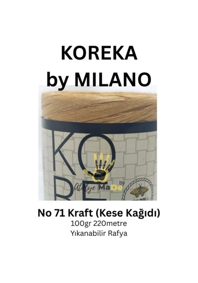 Koreka By - 71 Kraft Kese Kağıdı Tek Yumak 100gr 220metre Yıkanabilir Rafya