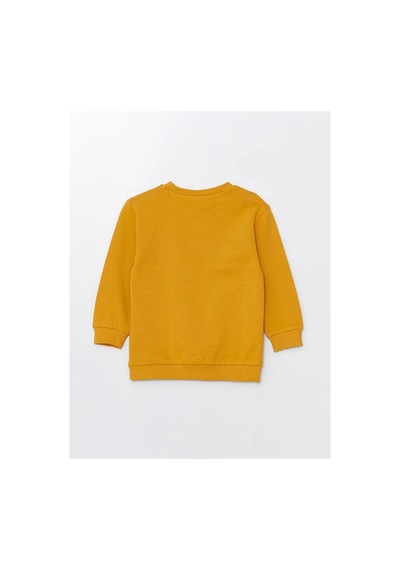 LC Waikiki Lcw Kids Bisiklet Yaka Kalın Baskılı Erkek Çocuk Sweatshirt Mıd Yellow