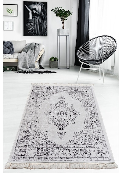 Loris Grey Djt 140X190 Cm Yıkanabilir Kaymaz Taban Halı