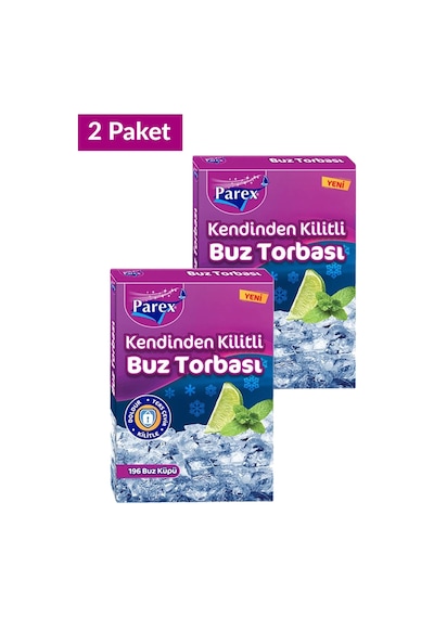 Kendinden Kilitli Buz Torbası 196 Buz Küpü İkili Set
