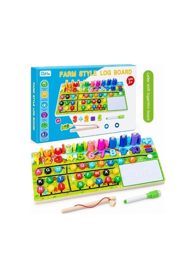 Çiftlik Temalı Logaritmik Eğitim Eğlenceli Ahşap Oyuncak Matematik Öğrenme Aracı