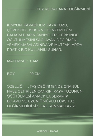 Metal Başlıklı Karabiber Seramik Değirmen Öğütücü 200gr Cam Turuncu Diğer
