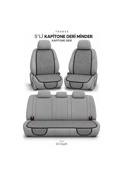 Volkswagen Taigo 2022+ Suni Deri Kapitone Minder 5 Parça 07299610