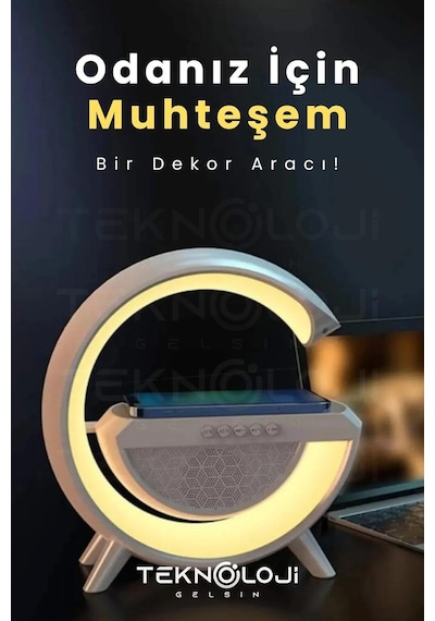 Akıllı Gece Lambası Speaker Bluetooth Hoparlör Kablosuz Şarj Rgb Masa Lambası Yatak Odası Dekor Diğer