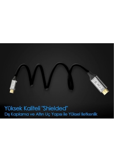Inca Itch-02Tx Type-C To Hdmı 4K Altın Uçlu Kablo 2 Mt