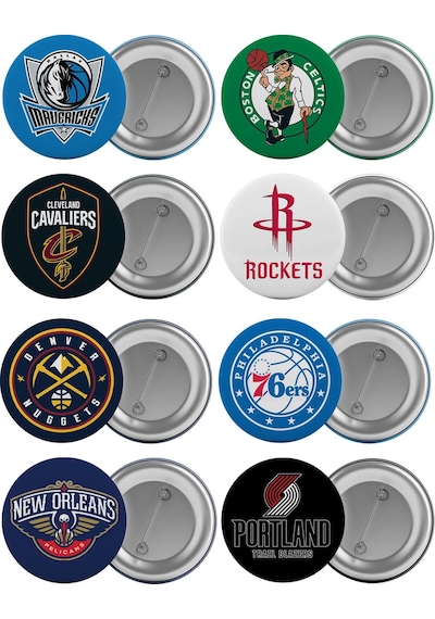 NBA Takımları Çanta Rozeti Seti 8 Adet En Büyük Boy 5.8cm Logo İğ