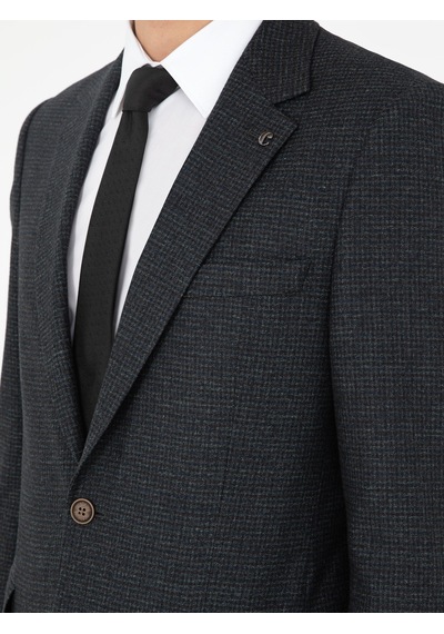Cacharel Koyu Haki Slim Fit Yün Karışımlı Takım Elbise Yesıl