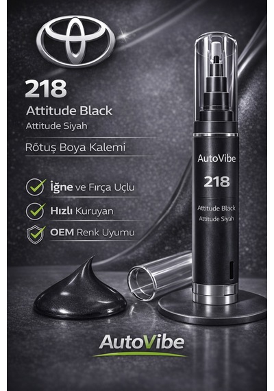 Toyota Rötuş Boya Kalemi 218 Attitude Siyah 2si1arada Çizik Giderici