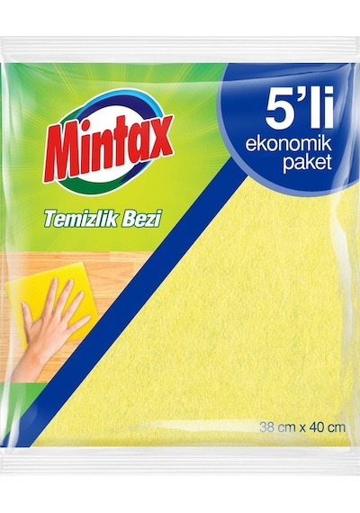 Mintax Ekonomik Temizlik Bezi 5 Adet Sarı 38 x 40 CM