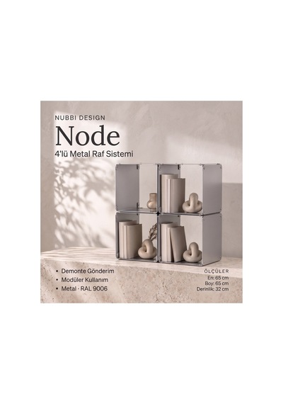 Node 4 Lü Modüler Metal Komodin Açık Raflı Küp Tasarım Başucu Sehpası Gümüş - 940098009 Gümüş Node 4 Lü Modüler Metal Komodin Açık Raflı Küp Tasarım Başucu Sehpası Gümüş - 940098009 Gümüş