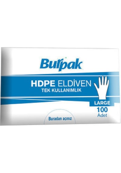 Burpak / Dolphin / Şeffaf Eldiven Hdpe 1 Paket 1 X 100 Adet