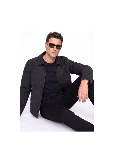 Fabrika Antrasit Erkek Slim Fit Diyagonal Gömlek Yaka Mont F6wm-mnt 2109 Antrasit Melanj