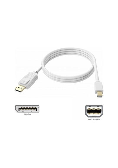 Mini display port to display port kablo 1.8m beyaz