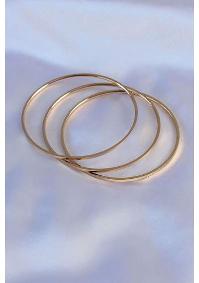 316l Çelik Gold Renk Ajda Model Kadın 65 Mm Bilezik Çok Renkli