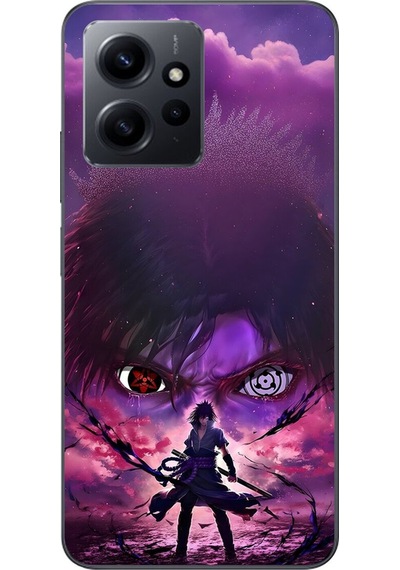 Xiaomi Redmi Note 12 Uyumlu Şeffaf Kılıf Naruto Sasuke Tasarımlı