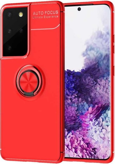 Galaxy S21 Ultra Kılıf Zore Ravel Yüzüklü Silikon Kılıf