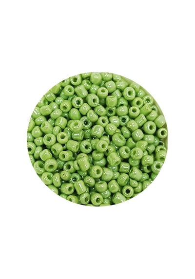 Tedar Dökme Cam Kum Boncuk 11/0 2 Mm - 60 Gram - Açık Yeşil - Bnc038 Najmaddin (No:1) 8.5Cm X 10.5 Cm