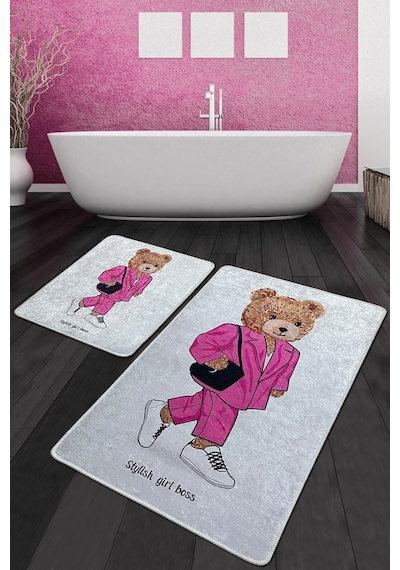 Boss Girl Banyo Halısı Djt 2 Li Set Çok Renkli