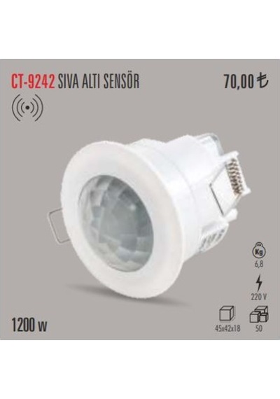 Cata Ct-9242 Sıva Altı Sensör 1200 Watt Beyaz