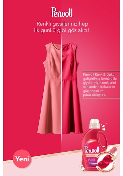 Perwoll Sıvı Çamaşır Deterjanı Renk Doku 50 Yıkama 3 Lt. X 3 Adet