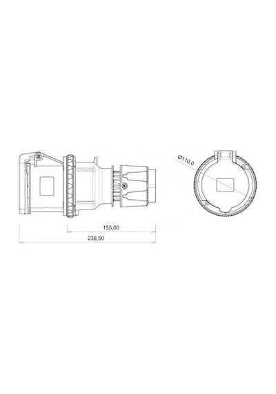 Bemis 5x63A Düz Seyyar Dişi Priz Ip 44 380 Volt Bc1-4505-2312
