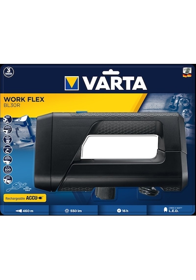 Varta 18684 Work Flex Bl30R 5W Led Şarjlı Fener N11.9289 Siyah