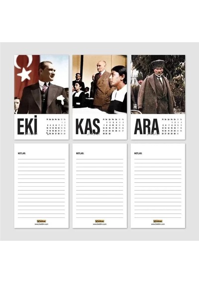 Atatürk Fotoğraflı 2027 Takvimi Siyah Masa Takvimi Dikey Form