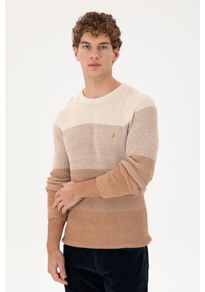 U.S. Polo Assn. Erkek Slim Fit Bisiklet Yaka Camel Kazak 50293017-VR015 U.S. Polo Assn. Erkek Slim Fit Bisiklet Yaka Camel Kazak 50293017-VR015