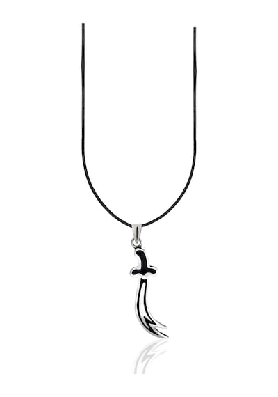 Oya Silver Siyah Mineli Detayı Zülfikar Kılıcı Gümüş Kolye Ucu 4.7x1.1cm Oyot332