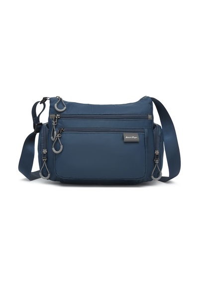 Smart Bags Lacivert Orta Boy Çok Cepli Su Geçirmez Ultra Hafif Kumaş Kadın Çapraz Çanta