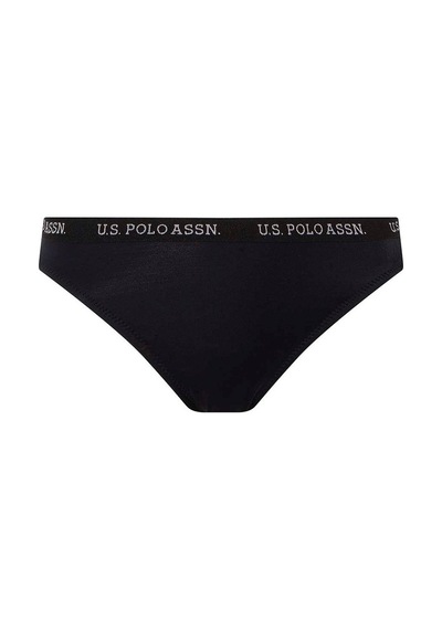 U.S. Polo Assn. Kadın Siyah Kalın Kenarlı Lastikli Bikini Alt 21511