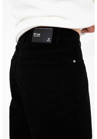 HLT Jeans Erkek Şimşek Baskılı Baggy Fit Likrasız Rahat Kesim %100 Pamuk Loose Jean Kot Pantolon Mcqueen 001
