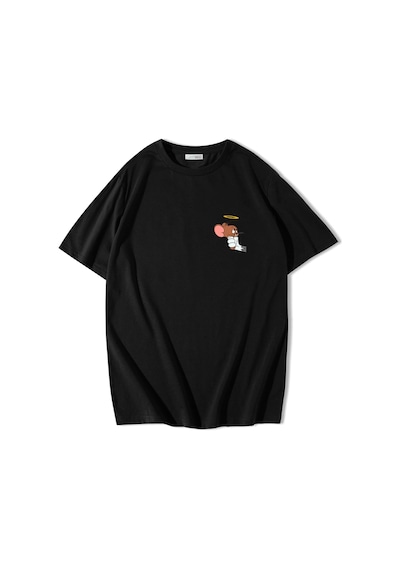 Brz Collection Unisex Oversize Tom And Jerry - jerry - T-shirt-siyah Siyah