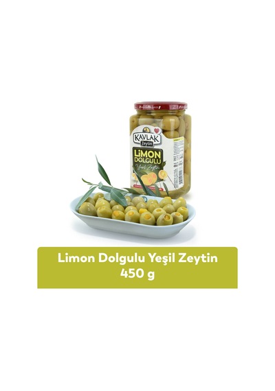 Kavlak Limon Dolgulu Yeşil Zeytin 450 Gr Cam Kavanoz